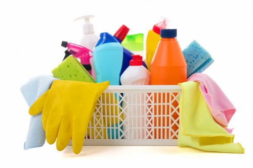 Professional office cleaning in a modern workspace