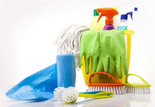 Final move in cleaning preparation in a vacant home